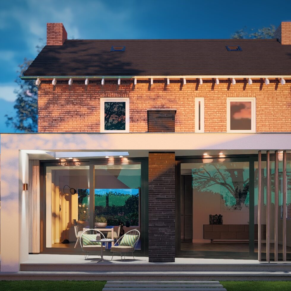 Moderne uitbreiding woonhuis